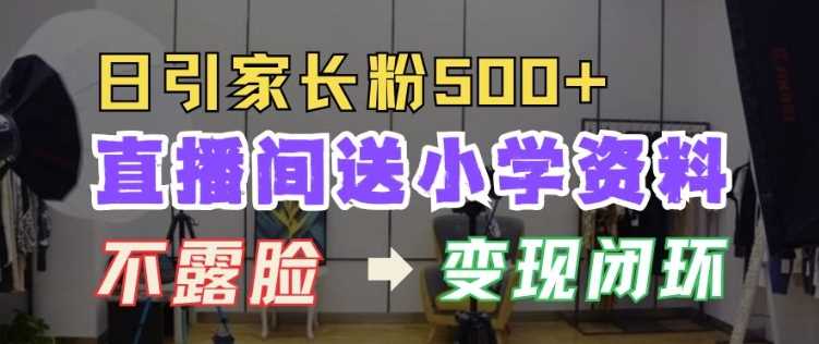 直播间送小学资料，每天引流家长粉500+，变现闭环模式【揭秘】树藤网-专注分享网络创业项目落地实操课程 – 全网首发_高质量创业项目输出好项目网
