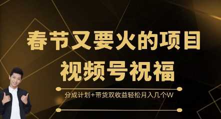 春节又要火的项目视频号祝福，分成计划+带货双收益，轻松月入几个W【揭秘】树藤网-专注分享网络创业项目落地实操课程 – 全网首发_高质量创业项目输出好项目网